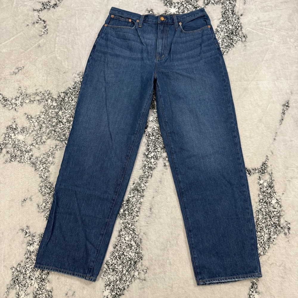 Madewell Baggy Straight Jeans Womens 31 Blue Denim High Rise Relaxed Fit NWT